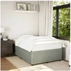 Image de Cadre de lit gris clair 120x190 cm velours, sommier, cadre de lit plateforme, cadre de lit rembourrï¿½, meuble de 3284994