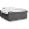 Image de Sommier à lattes de lit avec matelas Gris foncé 200x200cm Tissu 3285159