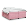 Image de Boxspring met matras fluweel roze 200x200 cm3285310