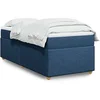 Image de Sommier à lattes de lit avec matelas Bleu 100x200 cm Tissu