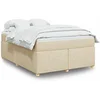 Image de Boxspring met matras stof cràmekleurig 140x190 cm3285378