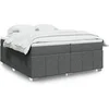 Image de Sommier à lattes de lit avec matelas Gris foncé 200x200cm Tissu 3285499
