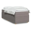 Image de Sommier à lattes de lit avec matelas Taupe 90x200 cm Tissu 3285543