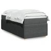Image de Sommier à lattes de lit avec matelas Gris foncé 100x200cm Tissu 3285547