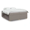 Image de Sommier à lattes de lit avec matelas Taupe 200x200 cm Tissu 3285599