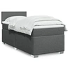 Image de Sommier à lattes de lit avec matelas Gris foncé 80x200 cm Tissu 3285709