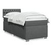 Image de Sommier à lattes de lit avec matelas Gris foncé 80x200 cm Tissu 3285723