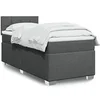 Image de Sommier à lattes de lit avec matelas Gris foncé 90x200 cm Tissu 3285772