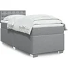 Image de Sommier à lattes de lit avec matelas Gris clair 90x200 cm Tissu 3285785