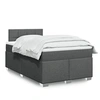 Image de Sommier à lattes de lit avec matelas gris foncé 120x190cm tissu 3285828