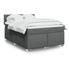 Image de Sommier à lattes de lit avec matelas Gris foncé 140x190cm Tissu 3285877