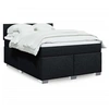 Image de Sommier à lattes de lit avec matelas Noir 140x190 cm Tissu 3285885