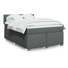Image de Sommier à lattes de lit avec matelas Gris foncé 140x190cm Tissu 3285891