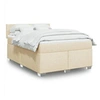 Image de Sommier à lattes de lit avec matelas Crème 140x200 cm Tissu 3285909