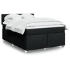 Image de Sommier à lattes de lit avec matelas Noir 160x200 cm Tissu 3285934