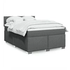 Image de Sommier à lattes de lit avec matelas Gris foncé 160x200cm Tissu 3285940