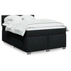 Image de Sommier à lattes de lit avec matelas Noir 160x200 cm Tissu 3285941
