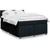 Image de Sommier à lattes de lit avec matelas Noir 160x200 cm Tissu 3285948