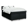 Image de Sommier à lattes de lit avec matelas Noir 160x200 cm Tissu 3285955