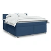 Image de Sommier à lattes de lit avec matelas Bleu 180x200 cm Tissu 3285966