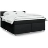 Image de Sommier à lattes de lit avec matelas Noir 180x200 cm Tissu, lit, lit à plate-forme, lit à panneaux, meuble de chambre 3285969
