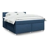 Image de Sommier à lattes de lit avec matelas Bleu 180x200 cm Tissu, lit, lit à plate-forme, lit à panneaux, meuble de chambre 3285973