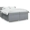 Image de Sommier à lattes de lit avec matelas Gris clair 200x200cm Tissu, lit, lit à plate-forme, lit à panneaux 3285995