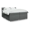 Image de Sommier à lattes de lit avec matelas Gris foncé 200x200cm Tissu, lit, lit à plate-forme, lit à panneaux 3285996