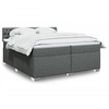 Image de Sommier à lattes de lit avec matelas Gris foncé 200x200cm Tissu, lit, lit à plate-forme, lit à panneaux 3286003