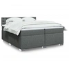 Image de Sommier à lattes de lit avec matelas Gris foncé 200x200cm Tissu, lit, lit à plate-forme, lit à panneaux 3286010