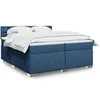 Image de Sommier à lattes de lit avec matelas Bleu 200x200 cm Tissu, lit, lit à plate-forme, lit à panneaux, meuble de chambre 3286015