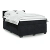 Image de Sommier à lattes de lit avec matelas Noir 140x190 cm Velours 3286308
