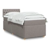 Image de Sommier à lattes de lit avec matelas Taupe 80x200 cm Tissu
