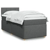 Image de Sommier à lattes de lit avec matelas Gris foncé 90x200 cm Tissu 3286564