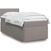 Image de Sommier à lattes de lit avec matelas Taupe 90x200 cm Tissu 3286567