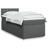 Image de Sommier à lattes de lit avec matelas Gris foncé 90x200 cm Tissu 3286578