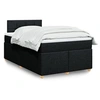 Image de Sommier à lattes de lit avec matelas noir 120x190 cm tissu 3286621