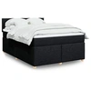 Image de Sommier à lattes de lit avec matelas Noir 140x190 cm Tissu 3286677