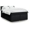 Image de Sommier à lattes de lit avec matelas Noir 140x190 cm Tissu 3286684