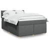 Image de Sommier à lattes de lit avec matelas Gris foncé 140x200cm Tissu 3286711