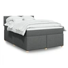 Image de Sommier à lattes de lit avec matelas Gris foncé 160x200cm Tissu 3286732