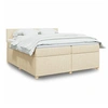 Image de Boxspring met matras stof cràmekleurig 200x200 cm3286785