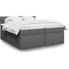 Image de Boxspring met matras stof donkergrijs 200x200 cm3286795