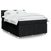 Image de Sommier à lattes de lit avec matelas Noir 140x190 cm Tissu 3287072