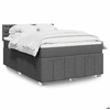 Image de Sommier à lattes de lit avec matelas Gris foncé 140x190cm Tissu 3287078