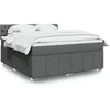 Image de Sommier à lattes de lit avec matelas Gris foncé 180x200cm Tissu 3287155