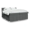 Image de Sommier à lattes de lit avec matelas Gris foncé 200x200cm Tissu 3287169