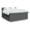 Image de Sommier à lattes de lit avec matelas Gris foncé 200x200cm Tissu 3287183