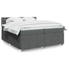 Image de Sommier à lattes de lit avec matelas Gris foncé 200x200cm Tissu 3287190