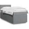 Image de Sommier à lattes de lit avec matelas Gris clair 90x200 cm Tissu 3287332